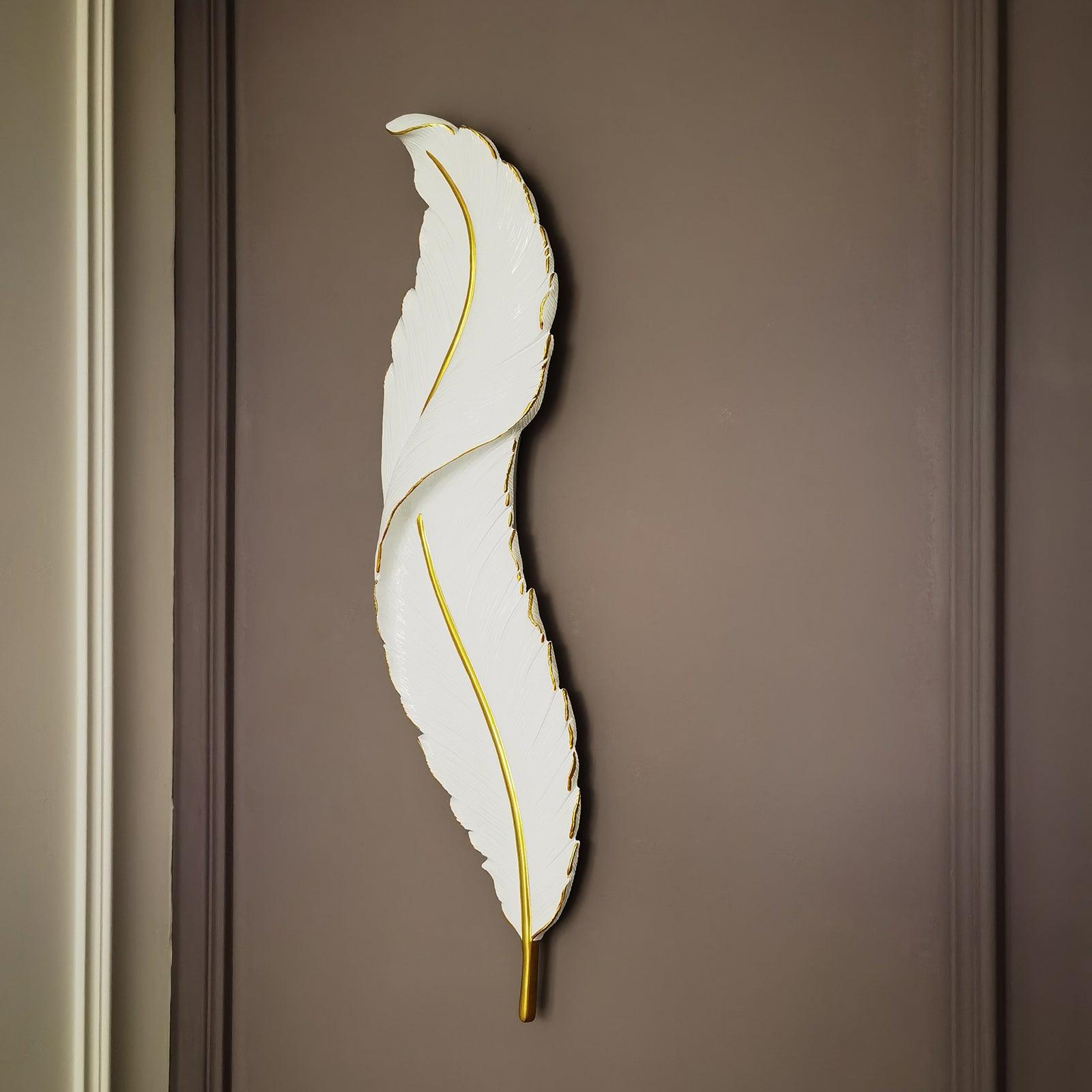 Modern Feather Resin Wall Sconce LED Lighting for Elegant Bedroom and Hallway Decor
