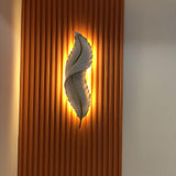 Modern Feather Resin Wall Sconce LED Lighting for Elegant Bedroom and Hallway Decor