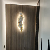 Modern Feather Resin Wall Sconce LED Lighting for Elegant Bedroom and Hallway Decor