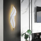 Modern Feather Resin Wall Sconce LED Lighting for Elegant Bedroom and Hallway Decor
