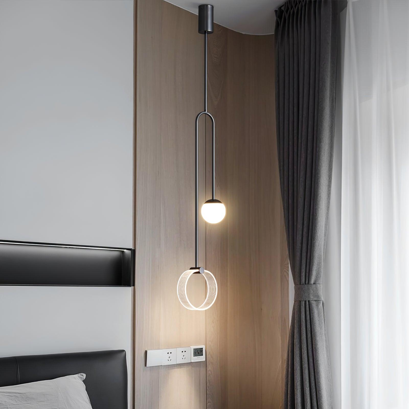 Modern Ferra Minimalist LED Pendant Light with Adjustable Rod for Living Room and Bedroom