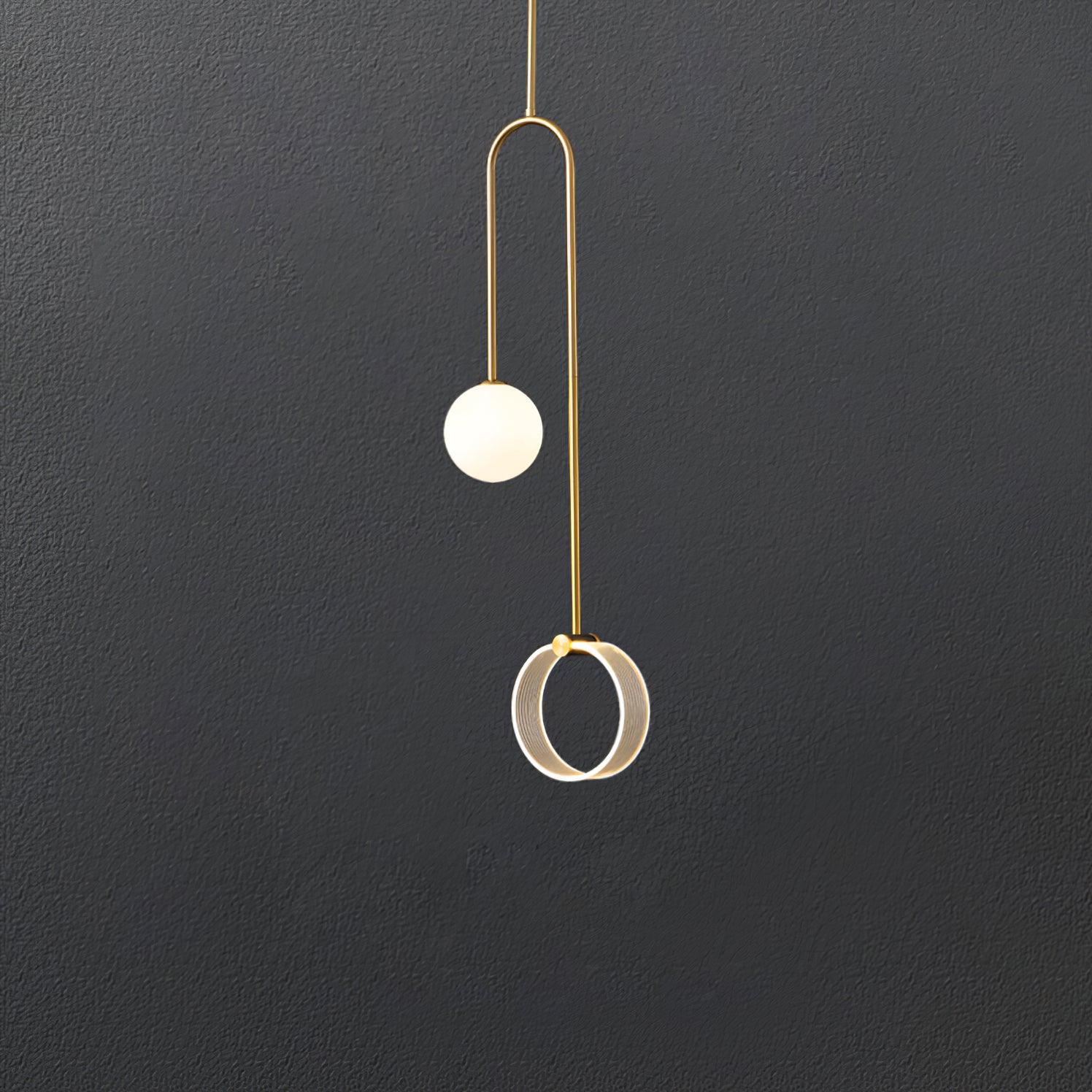 Modern Ferra Minimalist LED Pendant Light with Adjustable Rod for Living Room and Bedroom