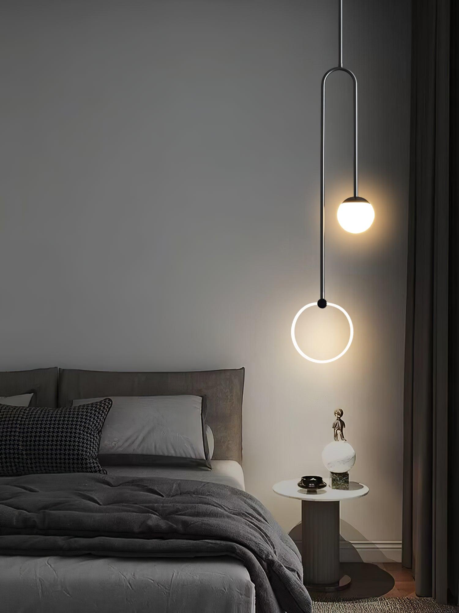 Modern Ferra Minimalist LED Pendant Light with Adjustable Rod for Living Room and Bedroom