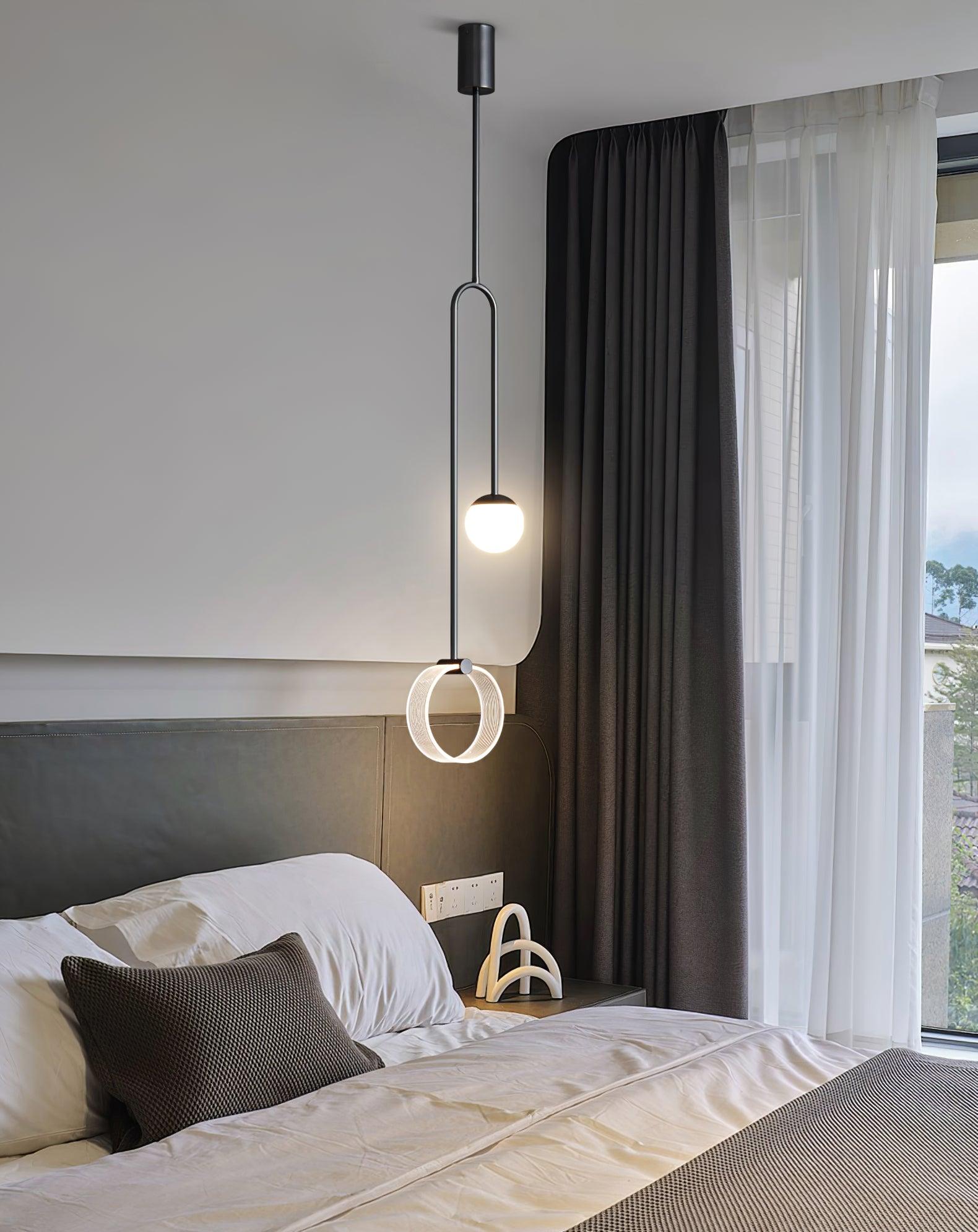 Modern Ferra Minimalist LED Pendant Light with Adjustable Rod for Living Room and Bedroom