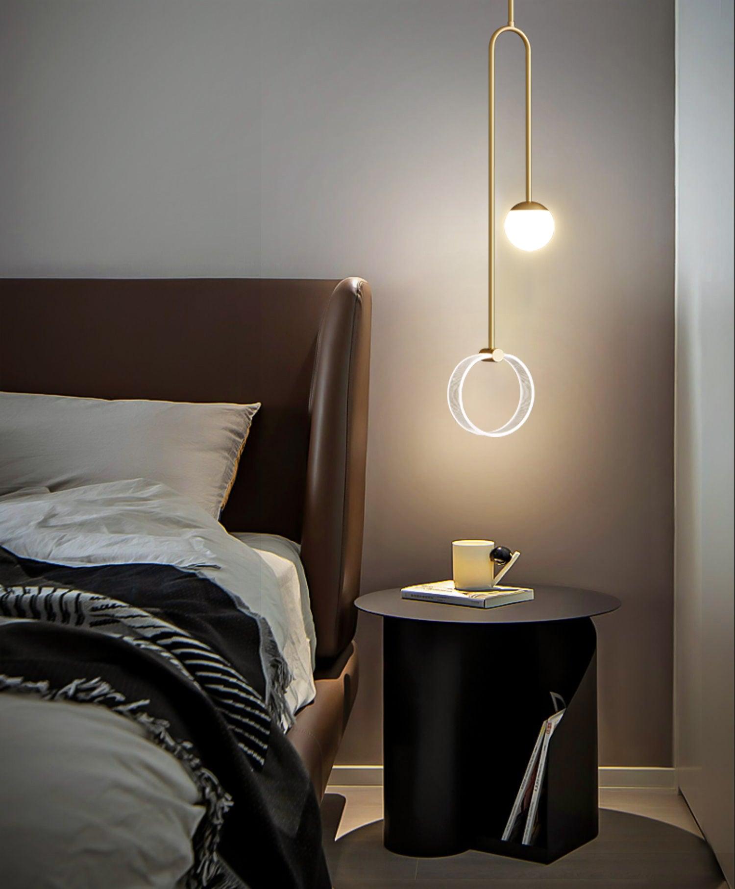 Modern Ferra Minimalist LED Pendant Light with Adjustable Rod for Living Room and Bedroom