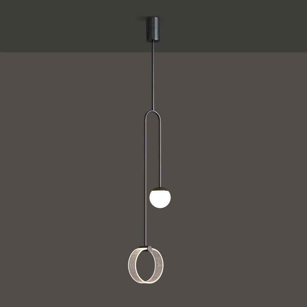 Modern Ferra Minimalist LED Pendant Light with Adjustable Rod for Living Room and Bedroom