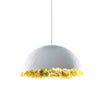 Modern Fiberglass Dome Pendant Light with Jagged Edges and Gold Interior Finish