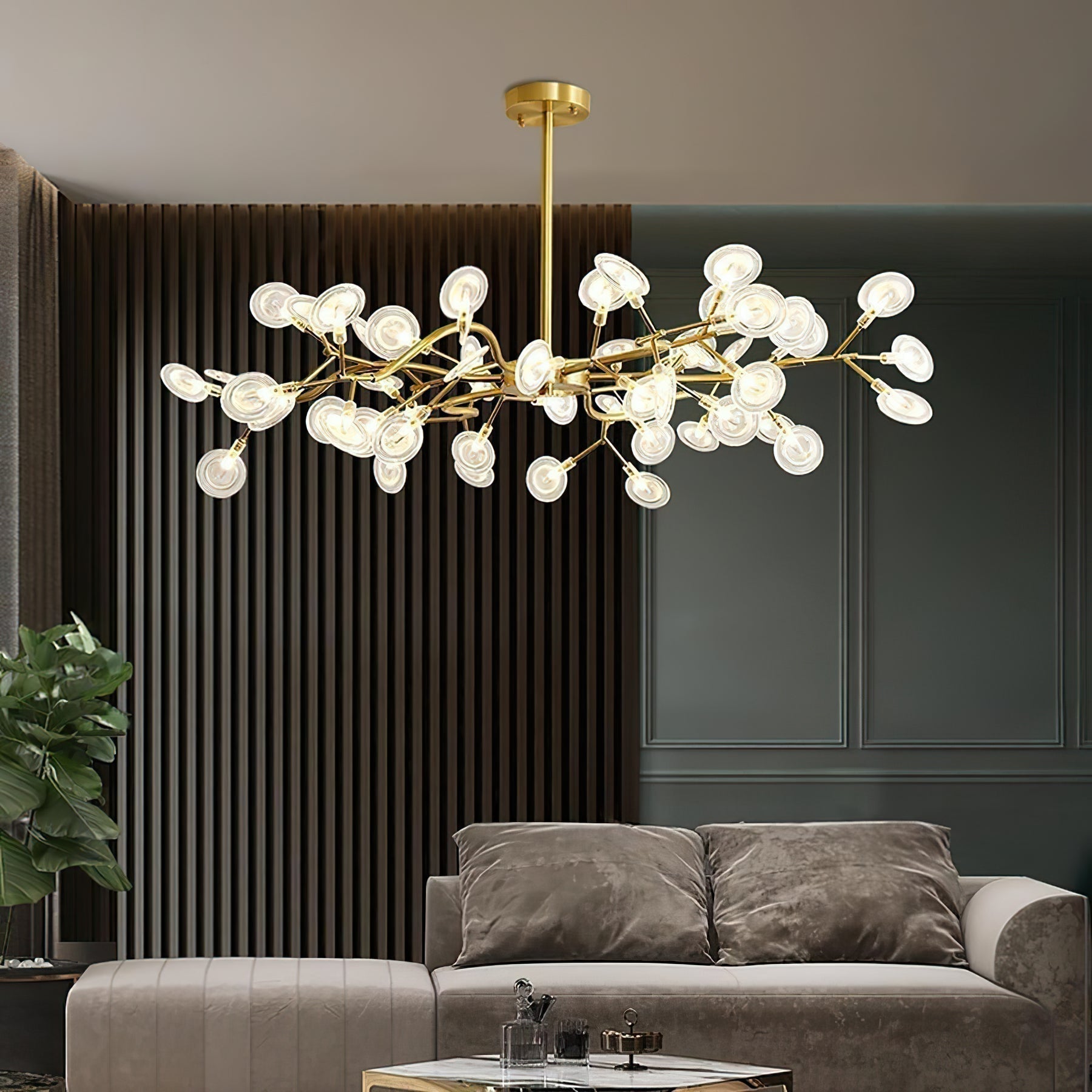 Modern Firefly Sputnik Chandelier LED Branching Pendant Light for Living Room