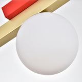 Modern First Dance Glass Globe Pendant Light with Red and Gold Metal Finish