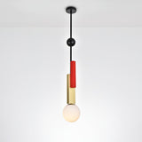 Modern First Dance Glass Globe Pendant Light with Red and Gold Metal Finish