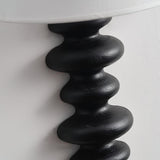 Modern Fishbone Corrugated Wood Wall Sconce with Linen Shade Set of 2