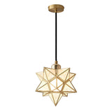Modern Five Pointed Star Pendant Light 3 Step Dimming Iron Celestial Hanging Lamp