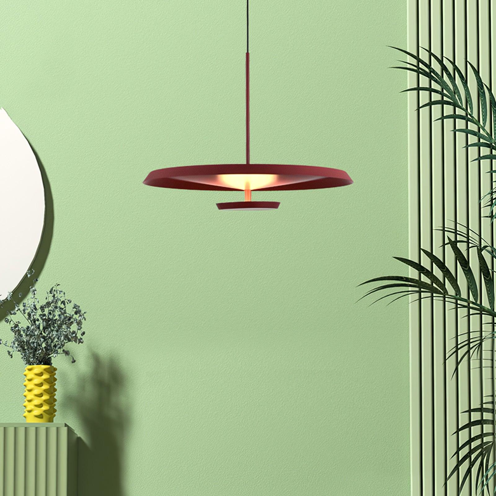 Modern Flat LED Pendant Light Aluminum Minimalist Hanging Lamp for Kitchen Island