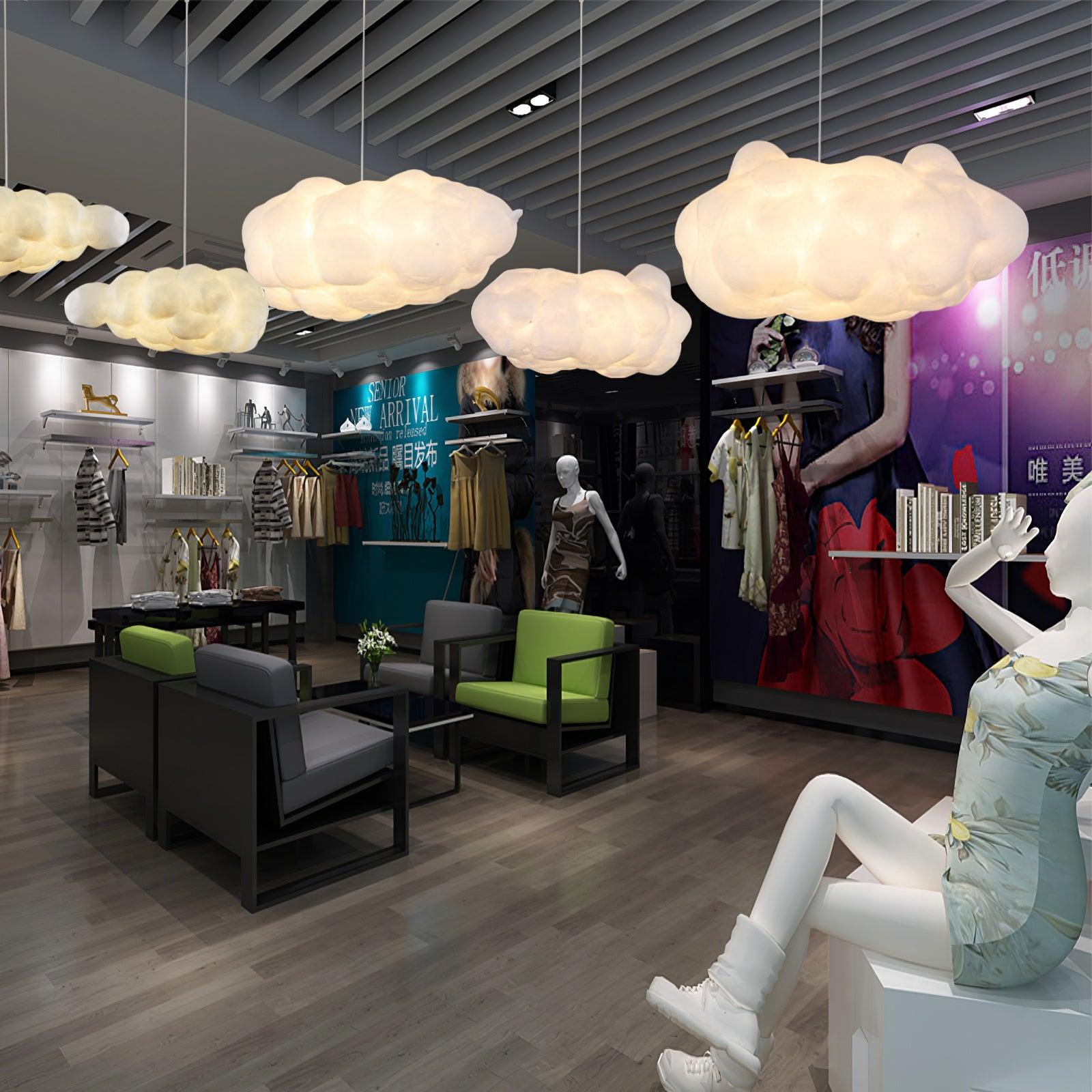 Modern Floating Cloud Pendant Light Ethereal White Hanging Ceiling Lamp for Bedroom and Nursery