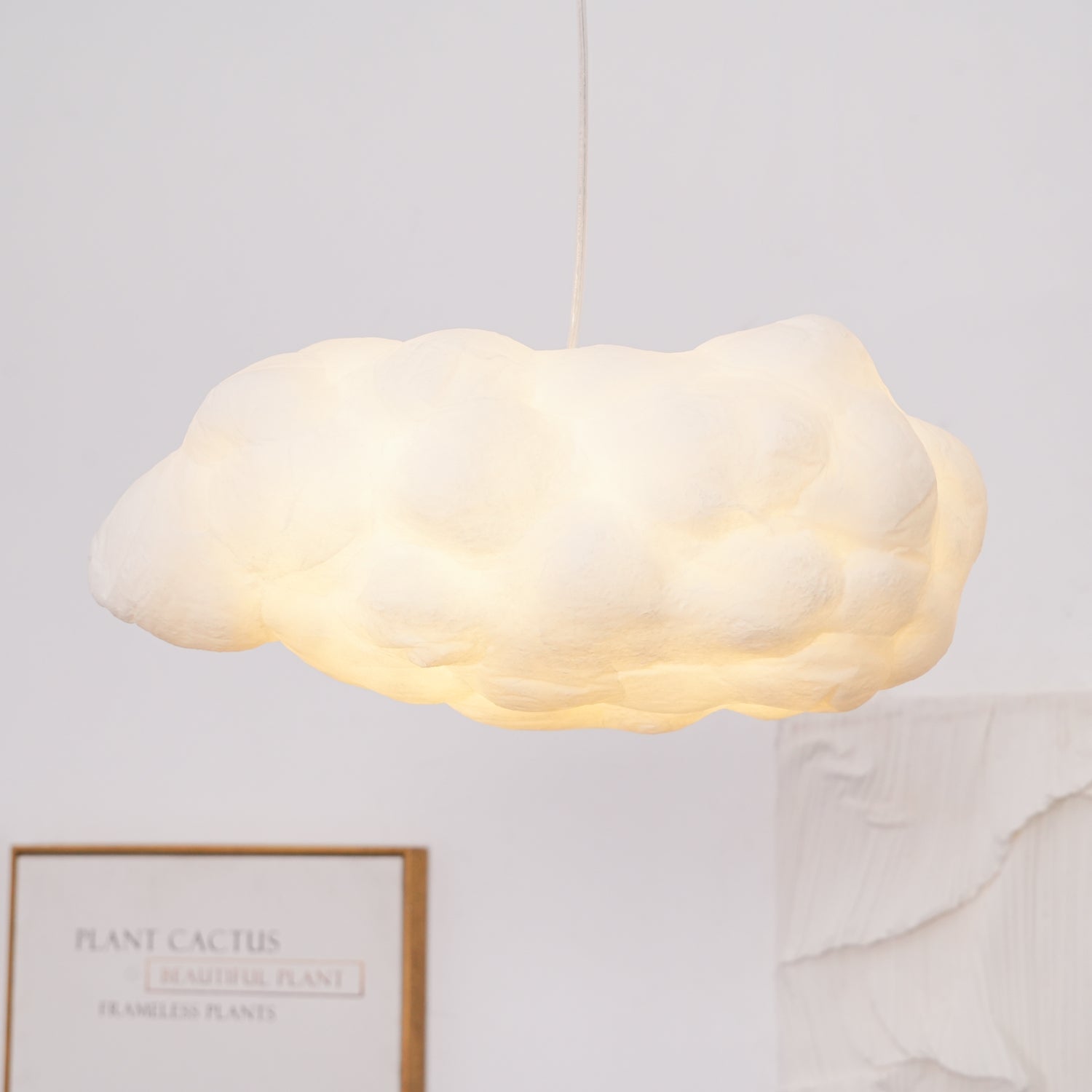 Modern Floating Cloud Pendant Light Ethereal White Hanging Ceiling Lamp for Bedroom and Nursery