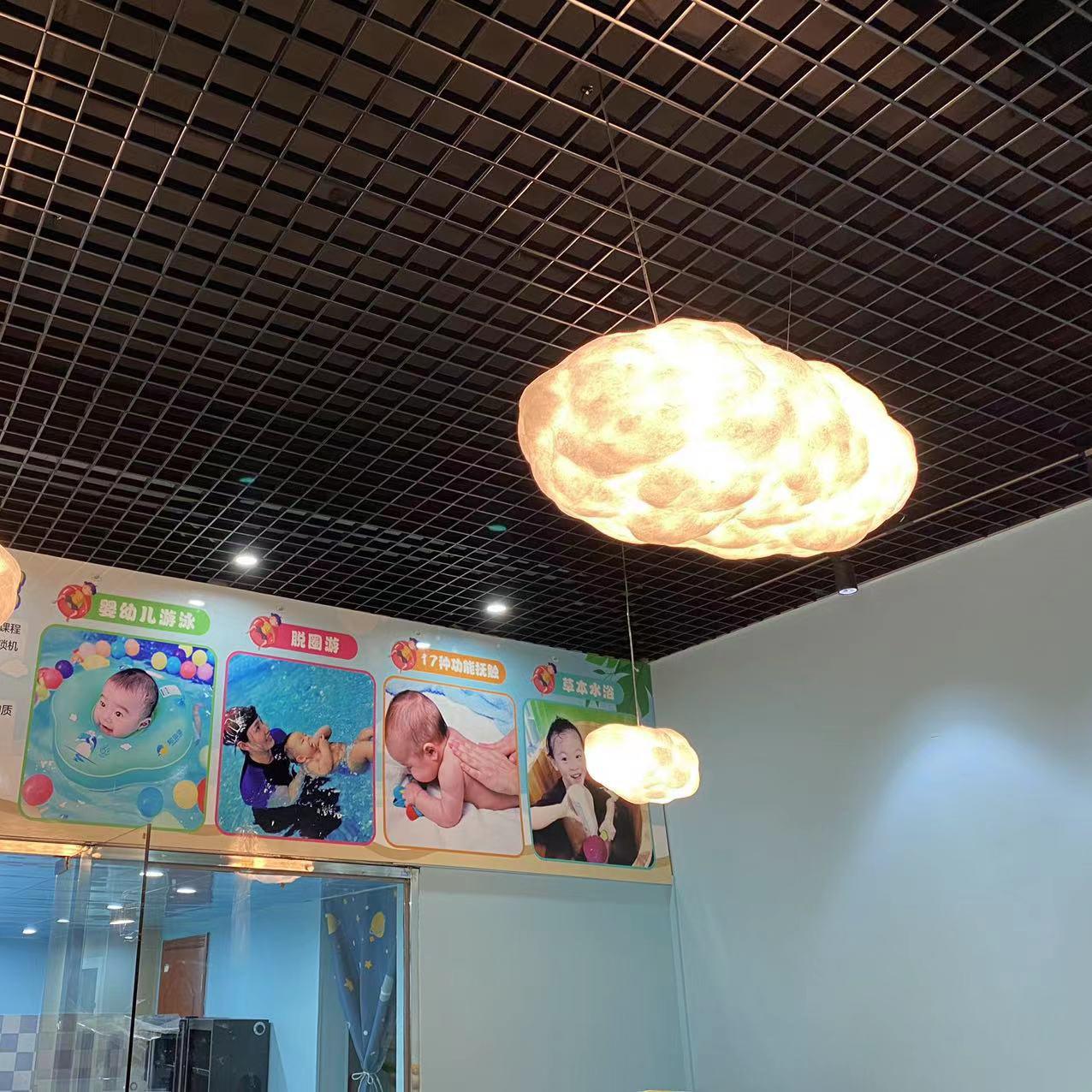 Modern Floating Cloud Pendant Light Ethereal White Hanging Ceiling Lamp for Bedroom and Nursery