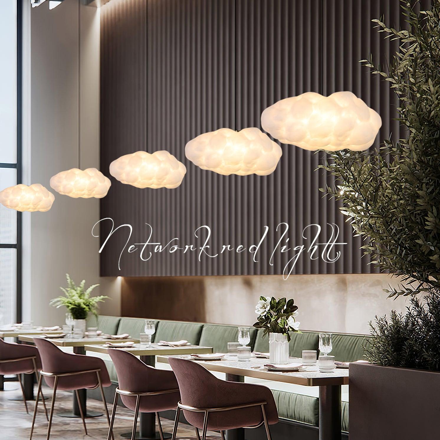 Modern Floating Cloud Pendant Light Ethereal White Hanging Ceiling Lamp for Bedroom and Nursery