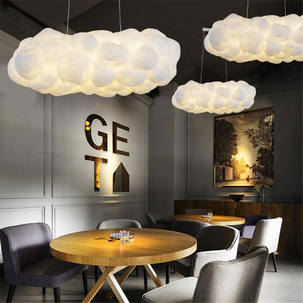 Modern Floating Cloud Pendant Light Ethereal White Hanging Ceiling Lamp for Bedroom and Nursery