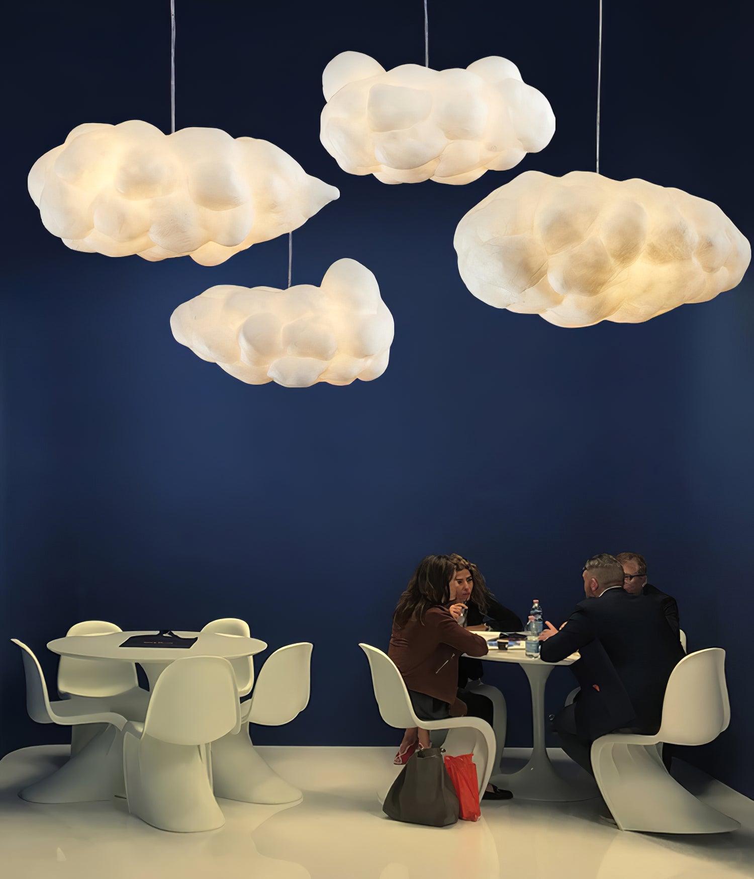 Modern Floating Cloud Pendant Light Ethereal White Hanging Ceiling Lamp for Bedroom and Nursery