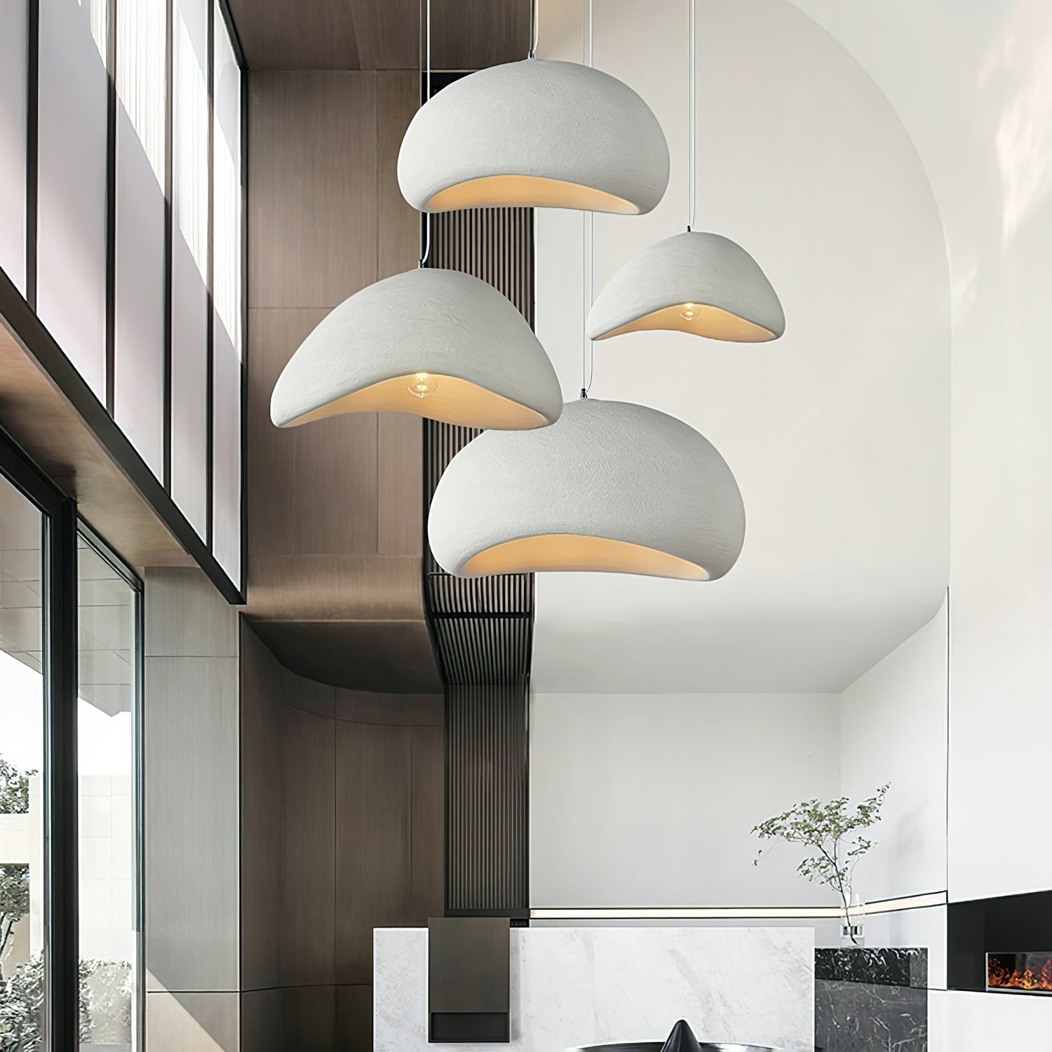 Modern Floating Cloud Pendant Light Spherical Hanging Ceiling Lamp for Living Room