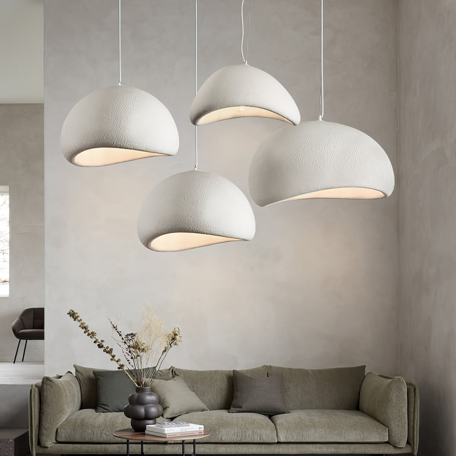 Modern Floating Cloud Pendant Light Spherical Hanging Ceiling Lamp for Living Room