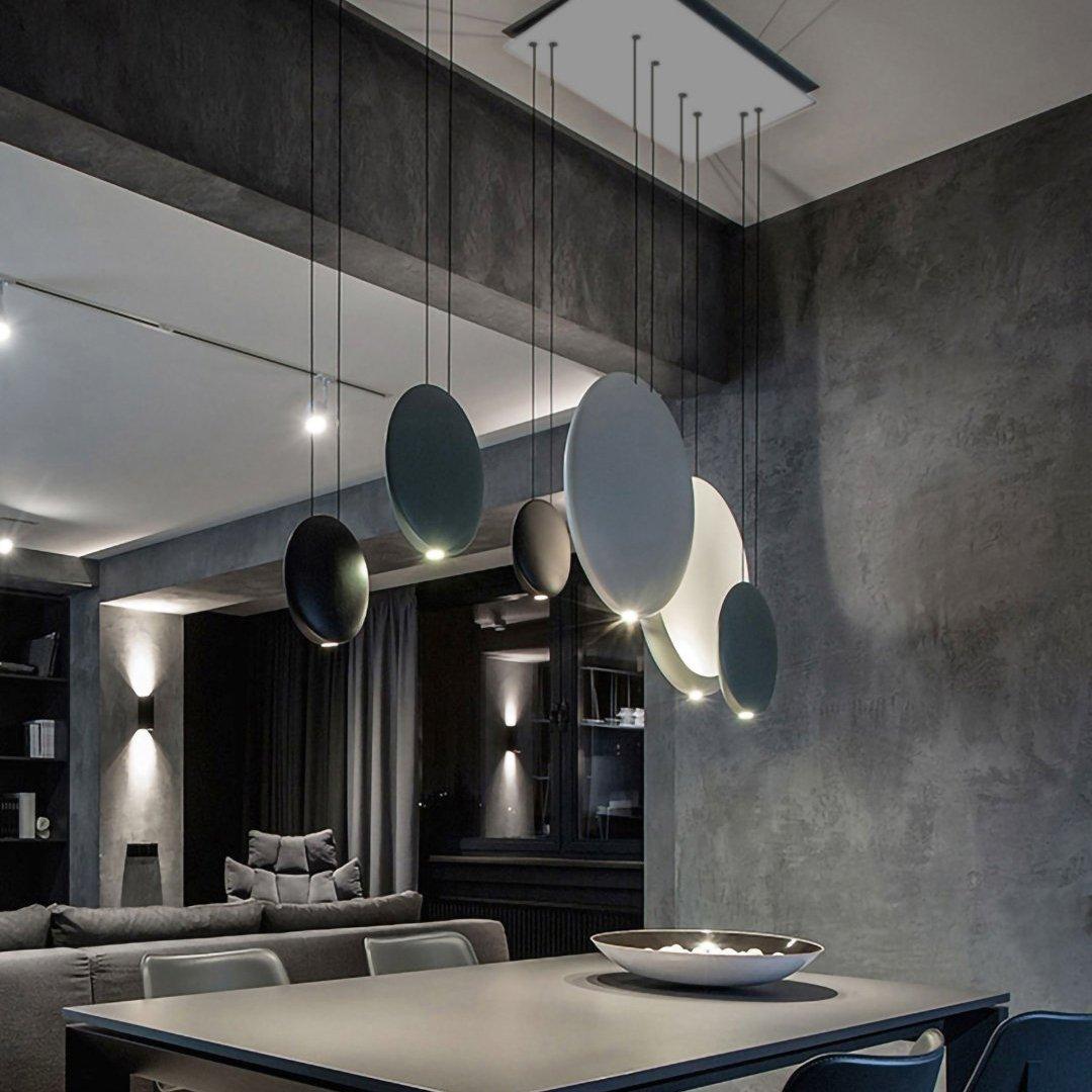 Modern Floating Orb LED Pendant Light Minimalist Cluster Disc Chandelier for Living Room