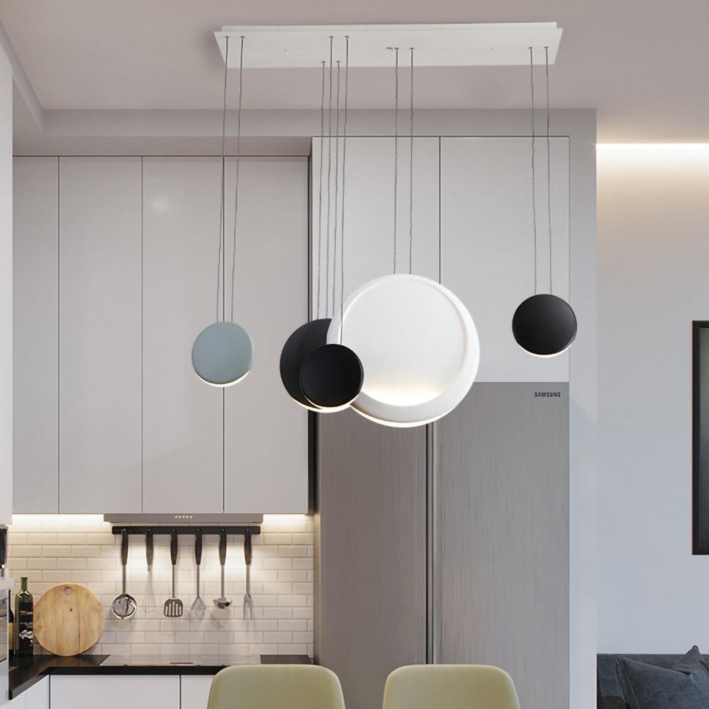 Modern Floating Orb LED Pendant Light Minimalist Cluster Disc Chandelier for Living Room