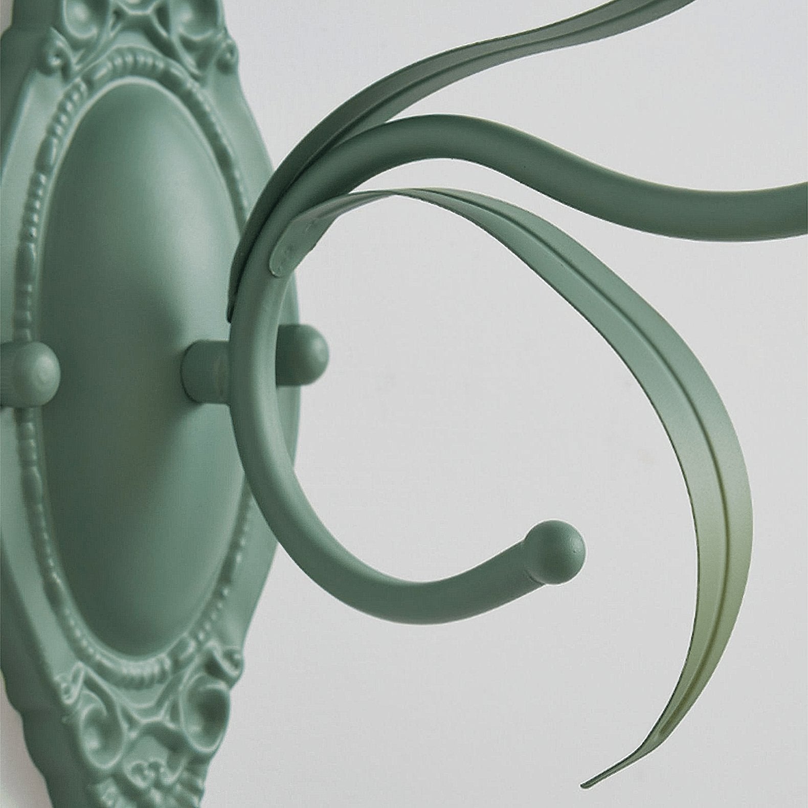 Modern Floral Blossom Glass Wall Sconce Set of Two Green Metal Petal Wall Lamp for Indoor Living