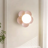 Modern Floral Resin Wall Sconce and Glass Ceiling Lamp for Indoor Lighting