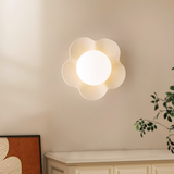 Modern Floral Resin Wall Sconce and Glass Ceiling Lamp for Indoor Lighting