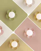 Modern Floral Resin Wall Sconce and Glass Ceiling Lamp for Indoor Lighting