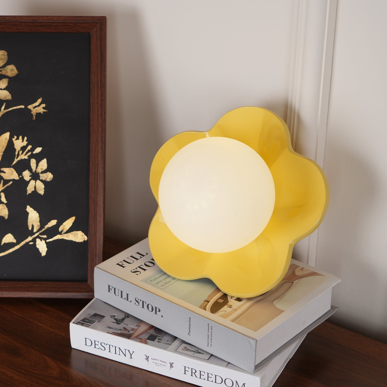 Modern Floral Resin Wall Sconce and Glass Ceiling Lamp for Indoor Lighting