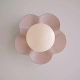 Modern Floral Resin Wall Sconce and Glass Ceiling Lamp for Indoor Lighting