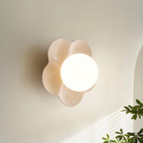 Modern Floral Resin Wall Sconce and Glass Ceiling Lamp for Indoor Lighting