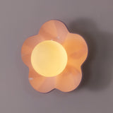 Modern Floral Resin Wall Sconce and Glass Ceiling Lamp for Indoor Lighting