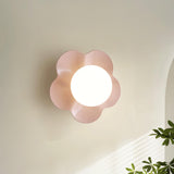 Modern Floral Resin Wall Sconce and Glass Ceiling Lamp for Indoor Lighting