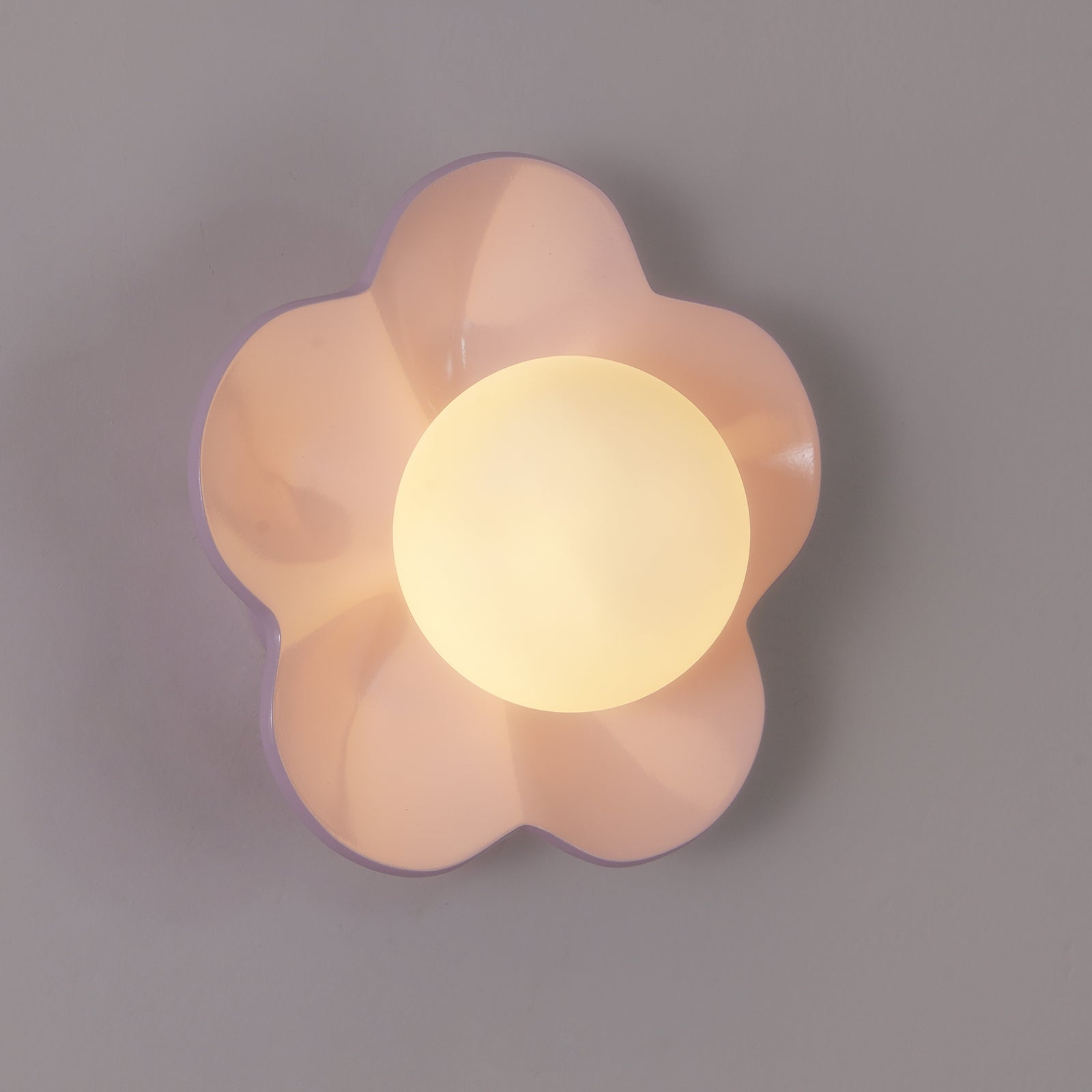 Modern Floral Resin Wall Sconce and Glass Ceiling Lamp for Indoor Lighting