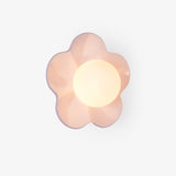 Modern Floral Resin Wall Sconce and Glass Ceiling Lamp for Indoor Lighting