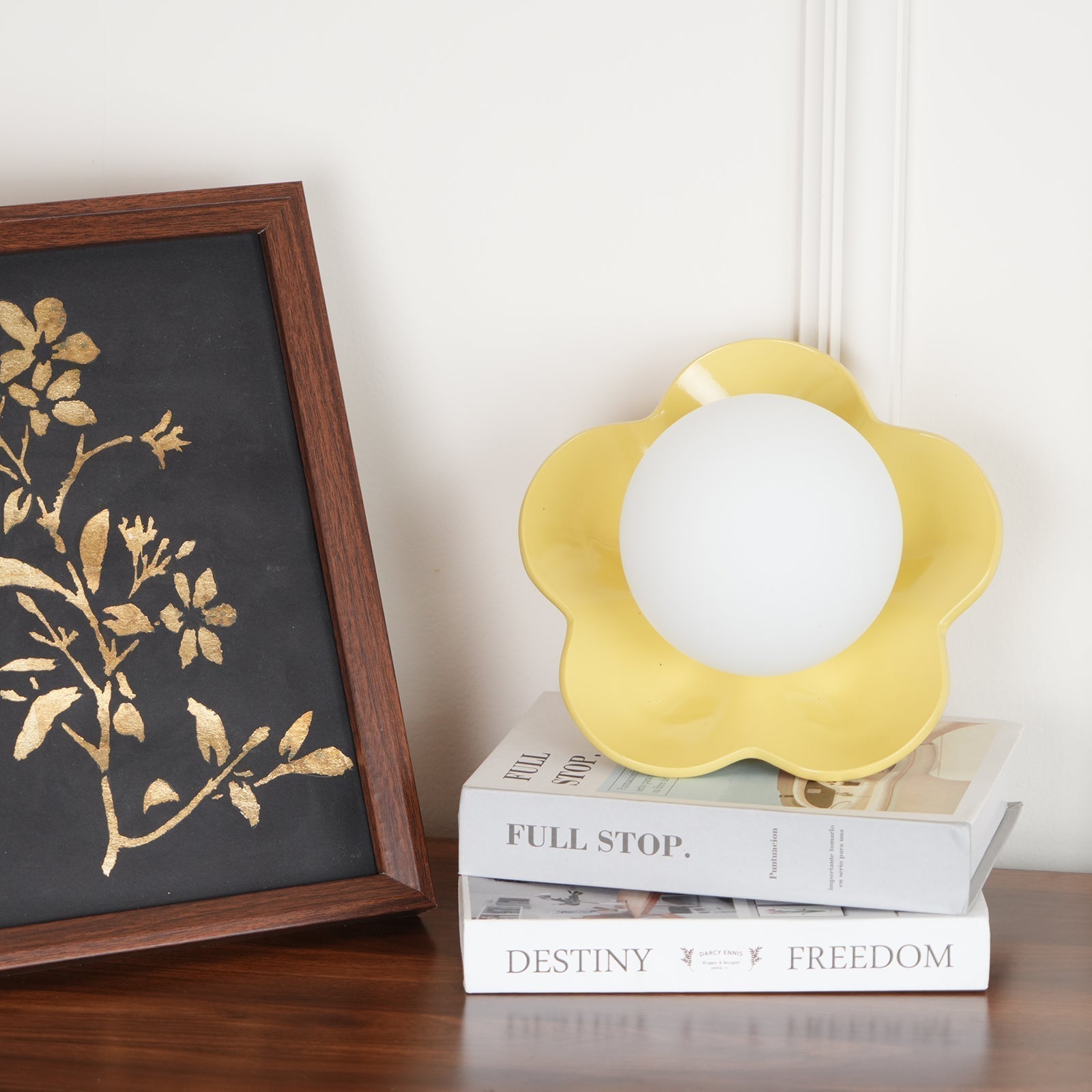 Modern Floral Resin Wall Sconce and Glass Ceiling Lamp for Indoor Lighting