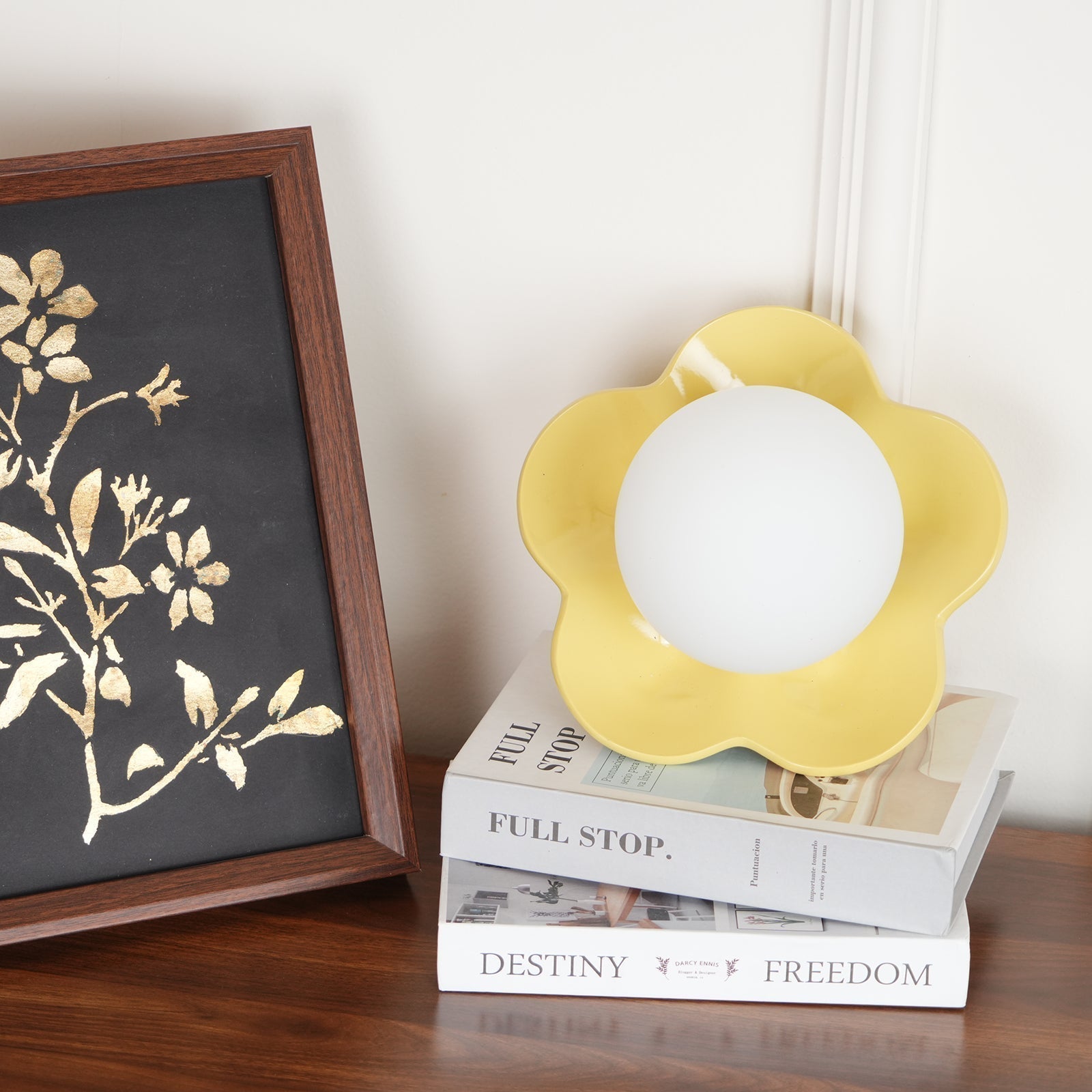 Modern Floral Resin Wall Sconce and Glass Ceiling Lamp for Indoor Lighting