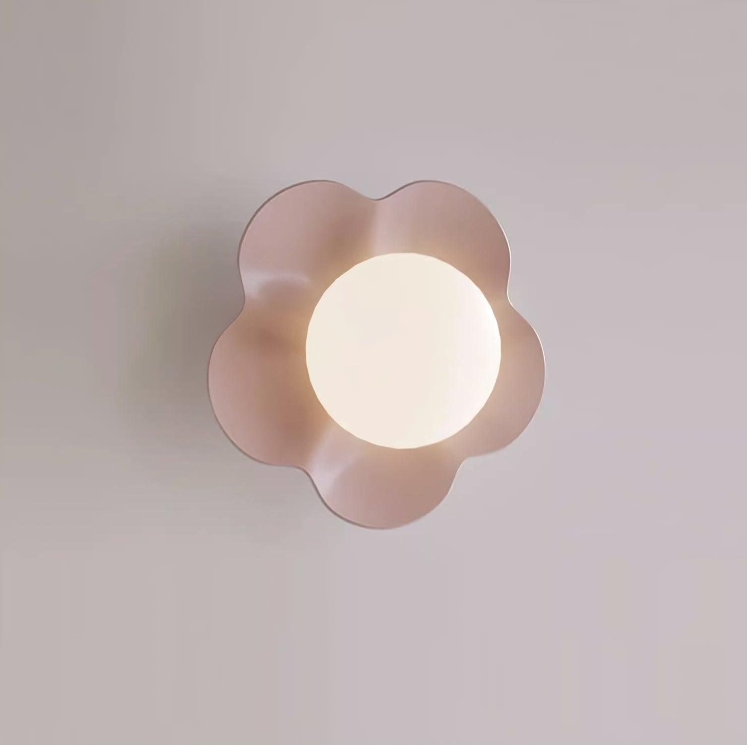 Modern Floral Resin Wall Sconce and Glass Ceiling Lamp for Indoor Lighting