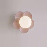 Modern Floral Resin Wall Sconce and Glass Ceiling Lamp for Indoor Lighting