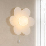 Modern Floral Resin Wall Sconce for Kids Bedroom and Nursery Lighting Decor