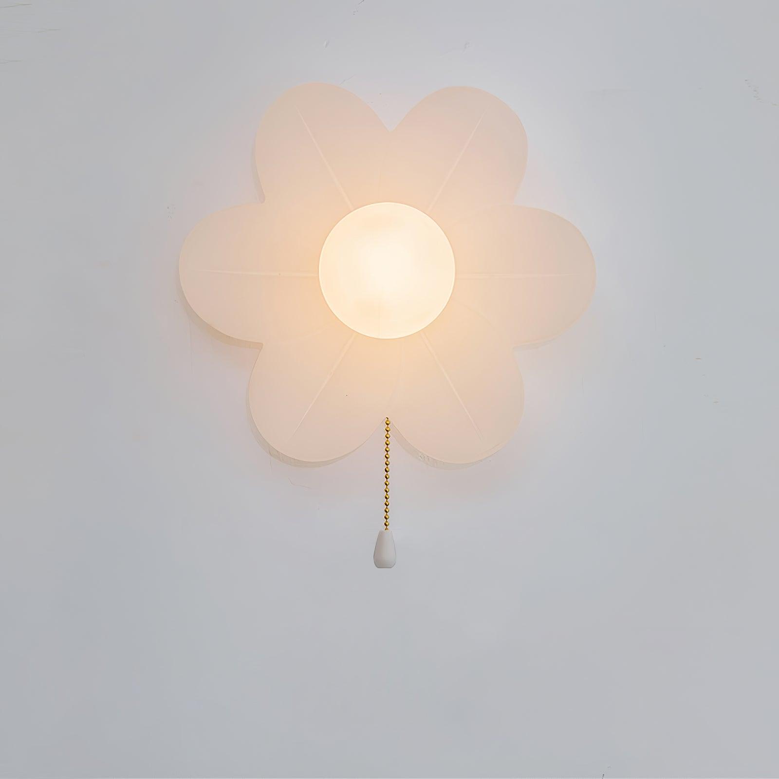 Modern Floral Resin Wall Sconce for Kids Bedroom and Nursery Lighting Decor