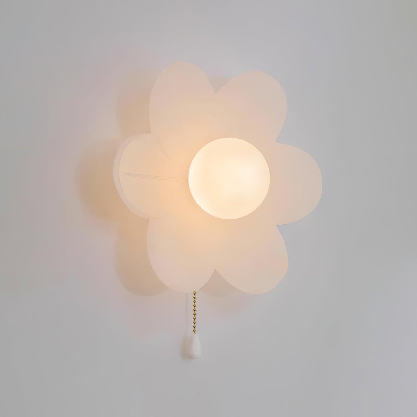 Modern Floral Resin Wall Sconce for Kids Bedroom and Nursery Lighting Decor