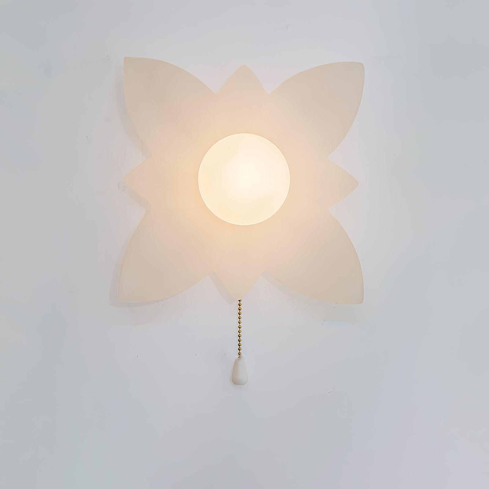 Modern Floral Resin Wall Sconce for Kids Bedroom and Nursery Lighting Decor