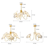 Modern Flower Glass Shade Copper Chandelier Nordic Pendant Hanging Ceiling Light