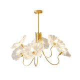 Modern Flower Glass Shade Copper Chandelier Nordic Pendant Hanging Ceiling Light
