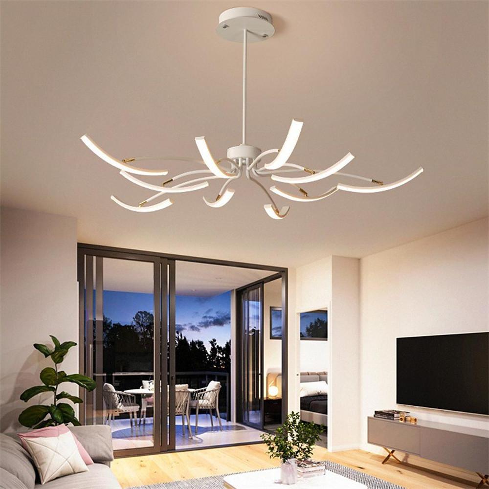 Modern Flower LED Chandelier Dimmable Nordic Pendant Light for Living Room Dining Bedroom