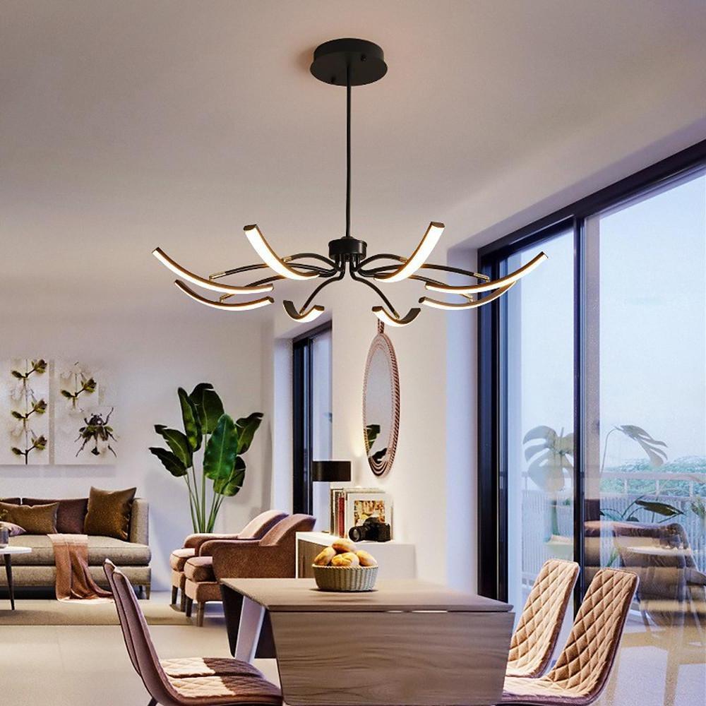 Modern Flower LED Chandelier Dimmable Nordic Pendant Light for Living Room Dining Bedroom
